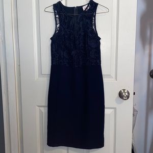 Moon Dress navy with lace top